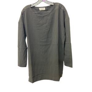 One Teasooon Size Small Solid Black Long Sleeve Side Stripe Pullover Tunic Top